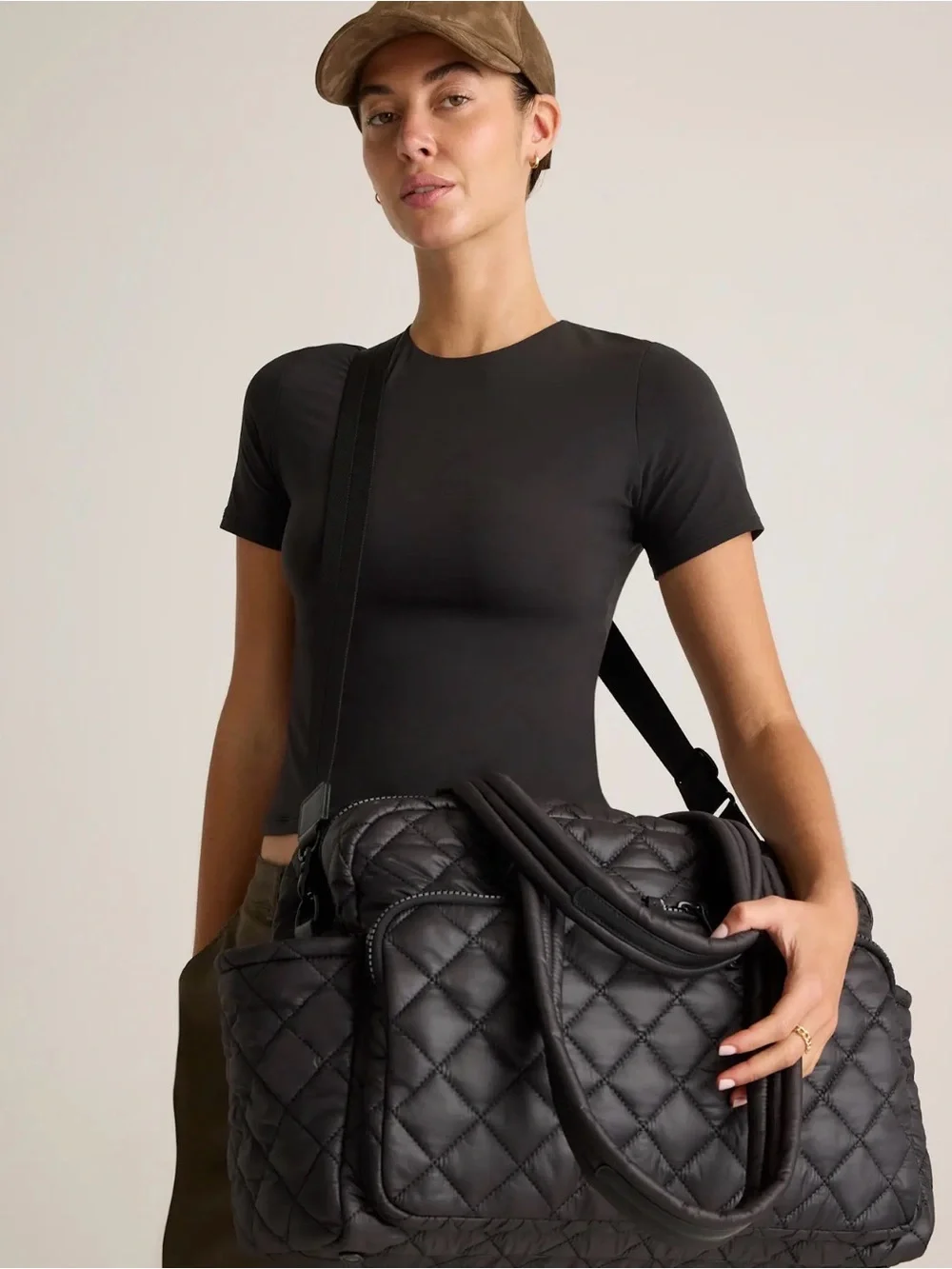 Quince Transit Quilted Duffle Bag in Navy